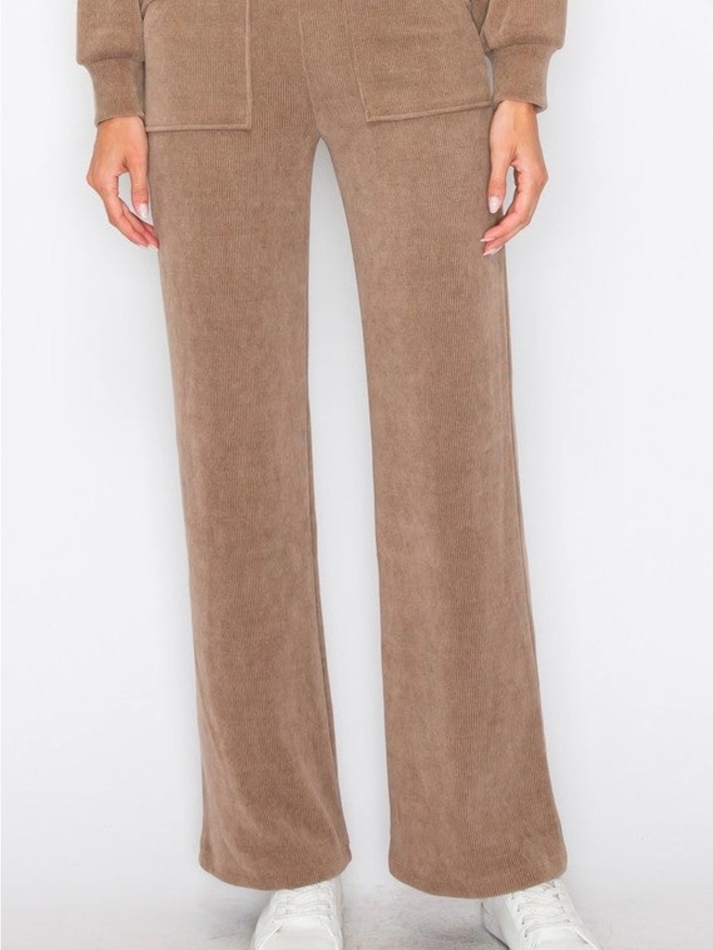 Yelete Wide-Leg Corduroy Pants in Taupe Brown NWT
